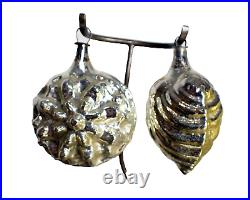 Christmas Silver Glass Ornaments Tree Hangings Antique Rare Mercury early 1900 Christmas Silver Glass Ornaments Tree Hangings Antique Rare Mercury early 1900