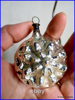 Christmas Silver Glass Ornaments Tree Hangings Antique Rare Mercury early 1900 Christmas Silver Glass Ornaments Tree Hangings Antique Rare Mercury early 1900