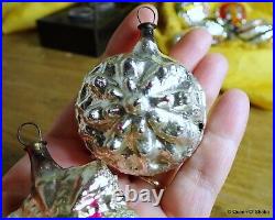 Christmas Silver Glass Ornaments Tree Hangings Antique Rare Mercury early 1900 Christmas Silver Glass Ornaments Tree Hangings Antique Rare Mercury early 1900