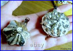 Christmas Silver Glass Ornaments Tree Hangings Antique Rare Mercury early 1900 Christmas Silver Glass Ornaments Tree Hangings Antique Rare Mercury early 1900