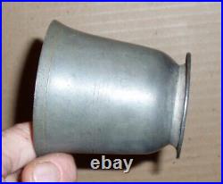 Colonial Era Rare Early Bell Shaped Primitive Antique Pewter Goblet Cup Glass