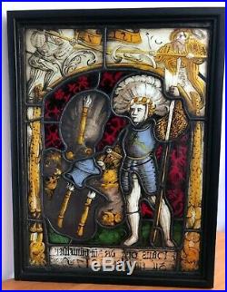 Dated 1517 Stained Armorial Glass Window Genuine Swiss Early 16th Century Rare