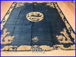 EARLY 1800's ANTIQUE CHINESE IMPERIAL DRAGON RUG 7.8x9.2 RARE MUSEUM AGE CARPET