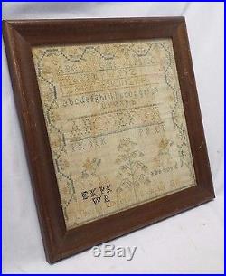 EARLY 1811 RARE Antique FAMILY RECORD SAMPLER Liberty KLINGON Eberly Embroidery
