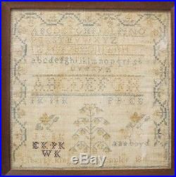 EARLY 1811 RARE Antique FAMILY RECORD SAMPLER Liberty KLINGON Eberly Embroidery