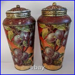 EARLY Antique ENGLISH TEA TINS TOLE CANNISTERS RARE sold ea. 2 available