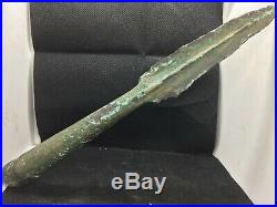 EARLY BRONZE AGE LONG BRONZE SPEAR SPEARHEAD 2500/2000 BC RARE / 28,3 cm