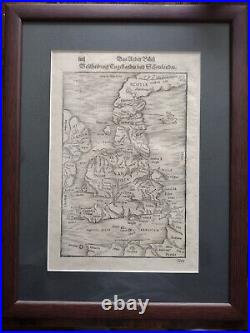 EARLY RARE MAP OF BRITISH ISLES BRITAIN 1578 Das Einder Buch Beschreibung Enge