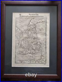 EARLY RARE MAP OF BRITISH ISLES BRITAIN 1578 Das Einder Buch Beschreibung Enge EARLY RARE MAP OF BRITISH ISLES BRITAIN 1578 Das Einder Buch Beschreibung Enge