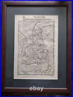 EARLY RARE MAP OF BRITISH ISLES BRITAIN 1578 Das Einder Buch Beschreibung Enge EARLY RARE MAP OF BRITISH ISLES BRITAIN 1578 Das Einder Buch Beschreibung Enge