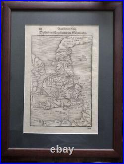 EARLY RARE MAP OF BRITISH ISLES BRITAIN 1578 Das Einder Buch Beschreibung Enge