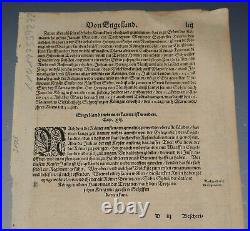 EARLY RARE MAP OF BRITISH ISLES BRITAIN 1578 Das Einder Buch Beschreibung Enge