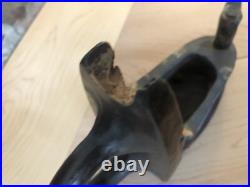 EARLY Rare ANTIQUE TERRACOTTA Clay Pottery SAD IRON 5 x 4 1/2 Forged Iron Nail