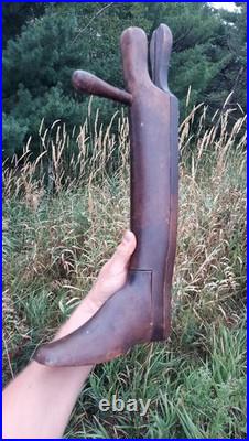 EARLY Rare ANTIQUE Wooden MECHANICAL BOOT Tool