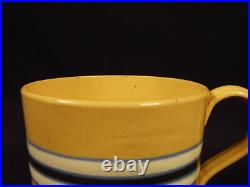 EXTREMELY RARE ANTIQUE EARLY 1800s BLUE BLACK &WHITE BAND MUG YELLOW WARE MINT