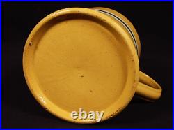 EXTREMELY RARE ANTIQUE EARLY 1800s BLUE BLACK &WHITE BAND MUG YELLOW WARE MINT