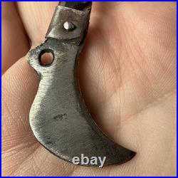 Early 1800S Handmade Grape Vine Harvesting Knife With Horn Handle RARE antique