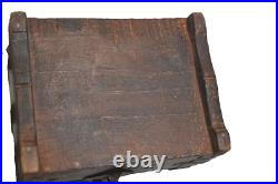 Early 18thc 1700 sm dome top box metal trim 5x4 colonial rare antique original Early 18thc 1700 sm dome top box metal trim 5x4 colonial rare antique original