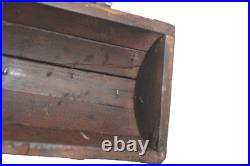 Early 18thc 1700 sm dome top box metal trim 5x4 colonial rare antique original Early 18thc 1700 sm dome top box metal trim 5x4 colonial rare antique original
