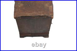 Early 18thc 1700 sm dome top box metal trim 5x4 colonial rare antique original Early 18thc 1700 sm dome top box metal trim 5x4 colonial rare antique original