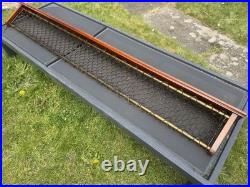 Early 1900s Carriage Top Hat Rack Brass & Solid Wood Antique Rare? 2m 15x24cm