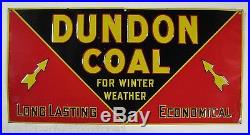 Early 1900s Dundon Coal Advertising Sign'for winter weather' old embossed Rare