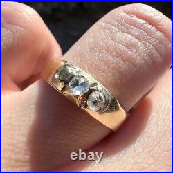 Early 1900s solid 12k gold genuine rose cut Diamond ring! Rare