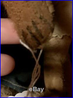 Early 1910 Chocolate Steiff Bear Long FF Shoe Button Eyes Sweater Rare
