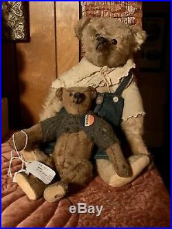 Early 1911 Steiff Bear Very Long Muzzle and Arms Shoe Button Eyes Dressed Rare
