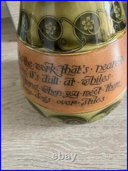 Early 20th C. Rare 8 Art Nouveau Royal Doulton Motto Stoneware Jug