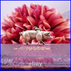 Early 20th century 18ct gold pig charm / pendant, antique, ruby eyes, rare