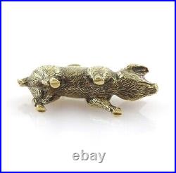 Early 20th century 18ct gold pig charm / pendant, antique, ruby eyes, rare