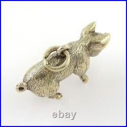 Early 20th century 18ct gold pig charm / pendant, antique, ruby eyes, rare