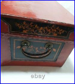 Early 20th century China genuine leather brass box L29cmW17cmH14cm Rare