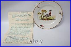 Early Antique Coalport Plate Rare Breed Duck Bird Hand Painted Circa 1802