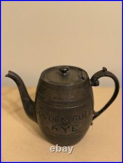 Early Antique Golden Rule Rye Advertising Teapot Whiskey Beer 1900's RARE Liquor