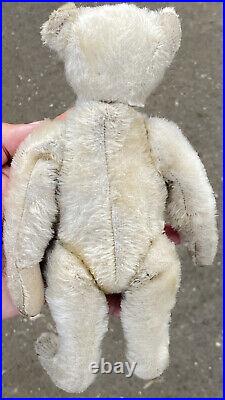 Early Antique Miniature Steiff 1905 Jointed 9 1/2White Bear With Button Rare Bear