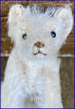 Early Antique Miniature Steiff 1909 Jointed 3 1/2White Bear Early Rare Example