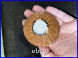 Early Antique Rare Geisha Handless Cup / Bowl Enclosed in Bamboo Basket Weave