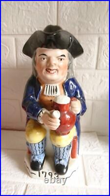 Early Antique Staffordshire Toby Jug. 1793. With Hat Lid. Rare