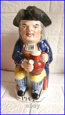 Early Antique Staffordshire Toby Jug. 1793. With Hat Lid. Rare