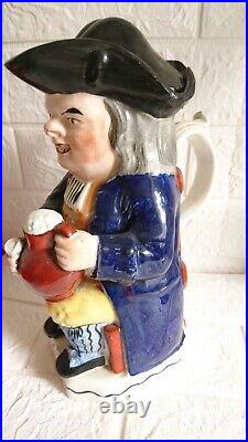 Early Antique Staffordshire Toby Jug. 1793. With Hat Lid. Rare