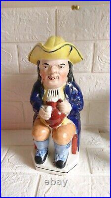 Early Antique Staffordshire Toby Jug. 18th Century With Yellow Hat RARE