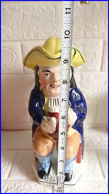 Early Antique Staffordshire Toby Jug. 18th Century With Yellow Hat RARE