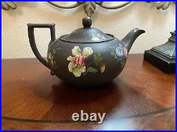Early Antique Wedgwood Black Basalt Capri Ware Teapot Very Rare Find