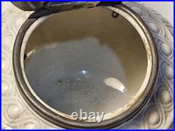 Early Copeland salt glazed Teapot with Pewter lid, Rare