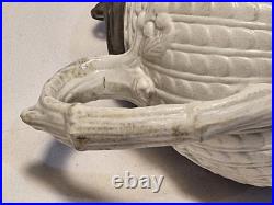 Early Copeland salt glazed Teapot with Pewter lid, Rare