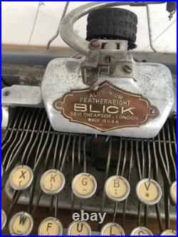 Early Featherweight Blick Typewriter Antique Rare With Original Leather Case