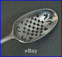 Early Georgian Period Rare Solid Silver Mote Spoon c1760