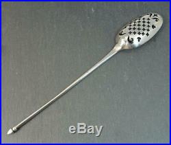 Early Georgian Period Rare Solid Silver Mote Spoon c1760